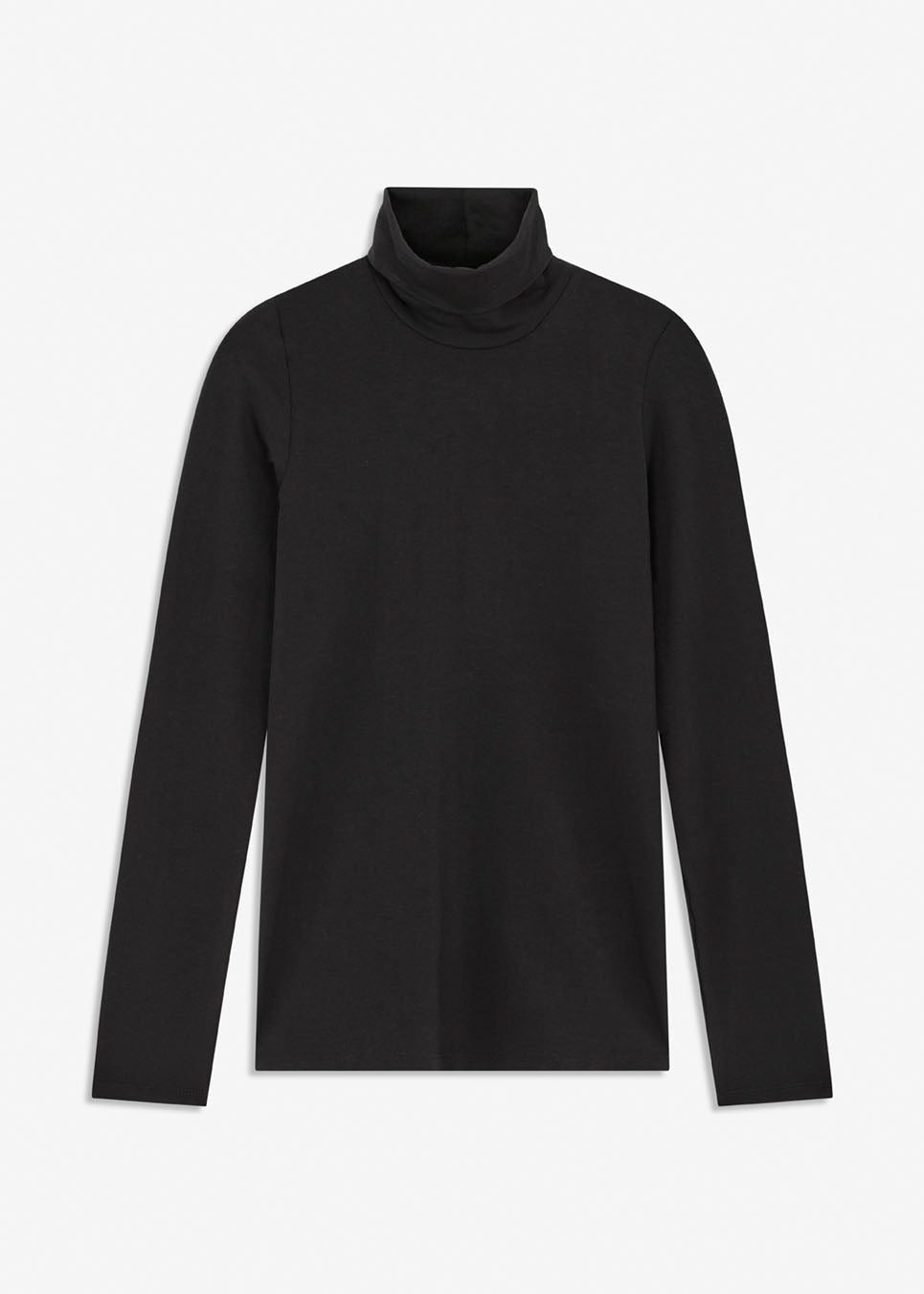Nice high-necked&nbsp;blouse in black in a tight fit, which is perfect for any occasion and a basic must-have in your wardrobe. The blouse has a tight fit.