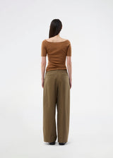 Tansy top has a simple look with a wide neckline at front and back and narrow sleeves. The top is slim fit without being tight.