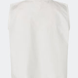 Sleeveless top crafted from a soft cotton quality. Tessamd top features tie-front closures, delicate trim details, and a clean, relaxed silhouette. A lightweight and versatile style that combines feminine details with a modern, minimalist look.