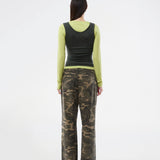 Modern layering long-sleeved blouse/top. ThaliaMD LS T-shirt is designed with a refined double-layer look that adds depth and a modern expression. The soft, stretchy fabric and fitted silhouette make it ideal both on its own and as a stylish layering piece in a fashion-conscious wardrobe. Colors are lime green and army green.
