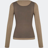 Thaliamd LS t-shirt - Spring Dust/Chocolate Chip