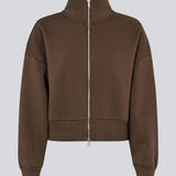 Tiamd 2way zip cardigan is designed with a high collar, a two-way zipper, and a relaxed silhouette for a cool and effortless look. A comfortable wardrobe favourite that can easily be styled for both everyday wear and matching co-ord sets.