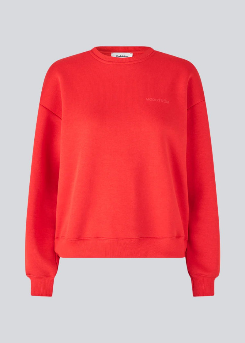 Sweatshirt in bright red with logo made in a cotton mixture. TiaMD sweat has a round neckline and ribbing at the sleeves and bottom.&nbsp;