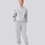Sweatshirt with logo made in a cotton mixture. TiaMD sweat has a high neck with a zipper and ribbing at the sleeves. 