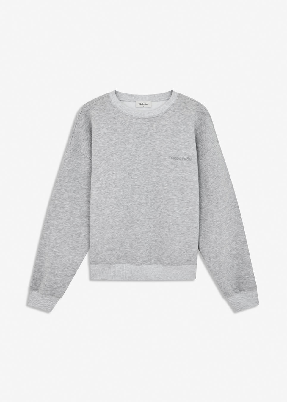 Sweatshirt in grey with logo made in a cotton mixture. TiaMD sweat has a round neckline and ribbing at the sleeves and bottom. The model is 175 cm and wears a size S/36.