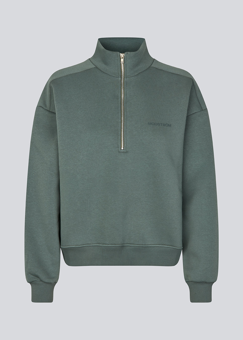 Sweatshirt with logo made in a cotton mixture. TiaMD sweat has a high neck with a zipper and ribbing at the sleeves. 