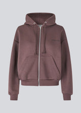 Sweatshirt in brown with a zipper and logo in a cotton mixture. TiaMD Zip has pockets, ribbing at the sleeves and bottom and a hood with strings.&nbsp;