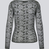 Fitted top in dark green in a see-through lace material. TildeMD top has long sleeves and a wider neckline.&nbsp;
