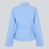 Classic fitted shirt in a cottonmix. ToveMD stripe shirt has a collar, button closure in front and long wide sleeves.