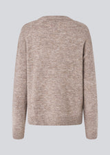 Loose knit in beige melange in plain jersey knit. TreeMD o-neck has a round neckline and long loose sleeves.
