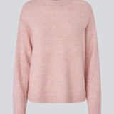 Loose knit in a light rose color in plain jersey. TreeMD o-neck has a round neckline and long loose sleeves.