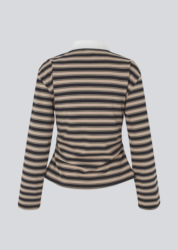 Trinnymd polo - Beige black stripe