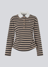 Trinnymd polo - Beige black stripe