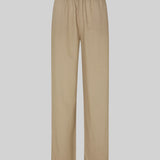 Long pants in the color Dune with a relaxed fit and long wide legs and elasticated waist for extra comfort. TulsiMD pants are made from a soft mix of linen and rayon. The model is 177 cm and wears a size S/36.