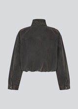 High-neck denim jacket with zipper in black. The UdolineMD Jacket features a cool washed denim look with long sleeves, practical side pockets, and an elasticated waist that creates a modern and relaxed expression