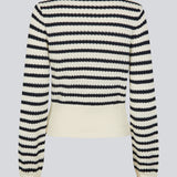 Classic striped sweater in navy and cream. The UlvaMD Stripe O-neck is made from 100% organic cotton and features a round neckline, ribbed trims, and a soft, comfortable fit. A timeless choice for a relaxed and refined everyday look. The model is 175 cm and wears a size S/36.

Material:
100% Organic Cotton