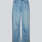 Loose high-waist jeans in an edgy blue wash. The UnjiMD Jeans are designed with delicate dart details and classic denim elements such as belt loops, zip and button closure, and front and back pockets. The model is 175 cm and wears a size S/36.

Material:
99% Cotton
1% Elastane
