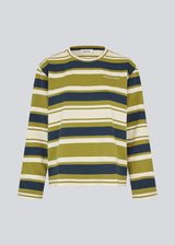 Striped long-sleeved T-shirt in navy blue and green. The UlvaMD Stripe LS T-shirt features a round neckline, a relaxed fit, and a discreet chest logo. A fresh and casual style with a timeless expression.

Material:
52% Cotton
48% Polyester