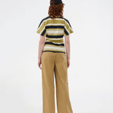 Fitted T-shirt with fresh green stripes. The UrbanMD Stripe T-shirt features short sleeves, a round neckline, and delicate ruched stitching at the waist that accentuates the silhouette. A discreet chest logo completes the modern look. The model is 175 cm and wears a size S/36.


Material:
52% Cotton
48% Polyester