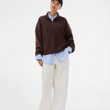 Soft fleece sweater in brown made from 100% recycled polyester. The UrielMD Fleece is designed with a high collar, half-zip closure, and a relaxed fit that creates a modern and effortless look. Perfect for chilly days and casual layering. The model is 175 cm and wears a size S/36.

Material:
100% Recycled Polyester