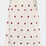 Feminine midi skirt with polka dots. The VanjaMD print skirt accentuates the waist, while the loose drape creates an elegant and relaxed look. Perfect for both everyday wear and festive occasions.