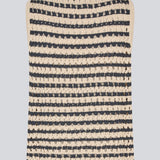 Knitted sleeveless top in beige and navy with an openwork pattern and stripes, perfect for layering. The VesterMD top is made from 100% organic cotton and features a classic round neckline.