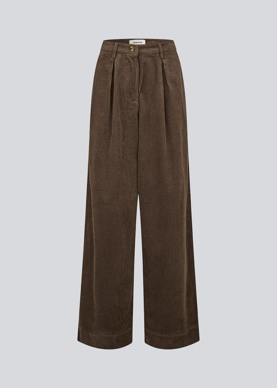 Suit trousers with pleats in corduroy. Pablomd wide pants has long wide legs with sidepockets.