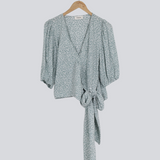 Modström Preloved Teddy print top - Sage bloom
