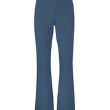 Nice pants in dark blue with flared legs and front pockets. The stretchy material and elastic waist creates the perfect fit.  Material: