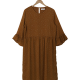 Modström Preloved Costa print dress - Brown Strokes