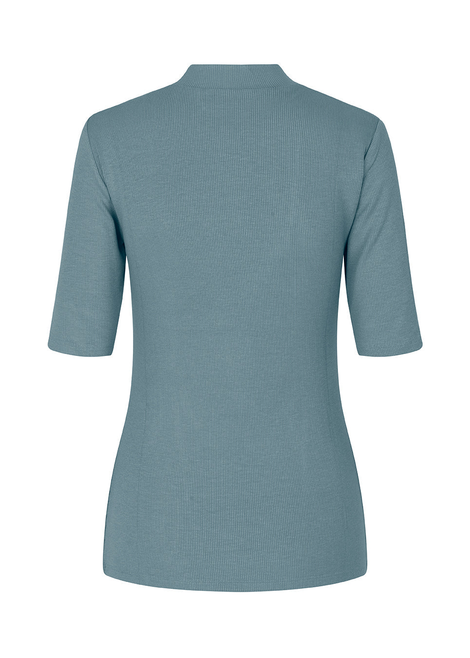 Kortærmet t-shirt med høj hals. Krown t-shirt er i rib kvalitet og er tætsiddende i pasformen. T-shirten er i en lækker Eco Vero Viskose kvalitet.