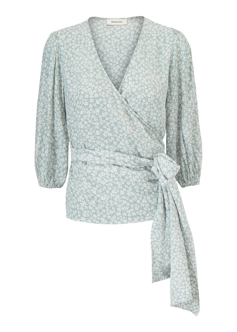 Modström Preloved Teddy print top - Sage bloom