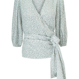 Modström Preloved Teddy print top - Sage bloom