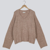 Modström Preloved KaneMD v-neck - Beige melange