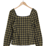 Modström Preloved Truly top - Black Khaki Check