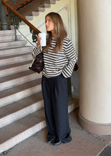 Typemd LS polo - Chocolate Chip Stripe