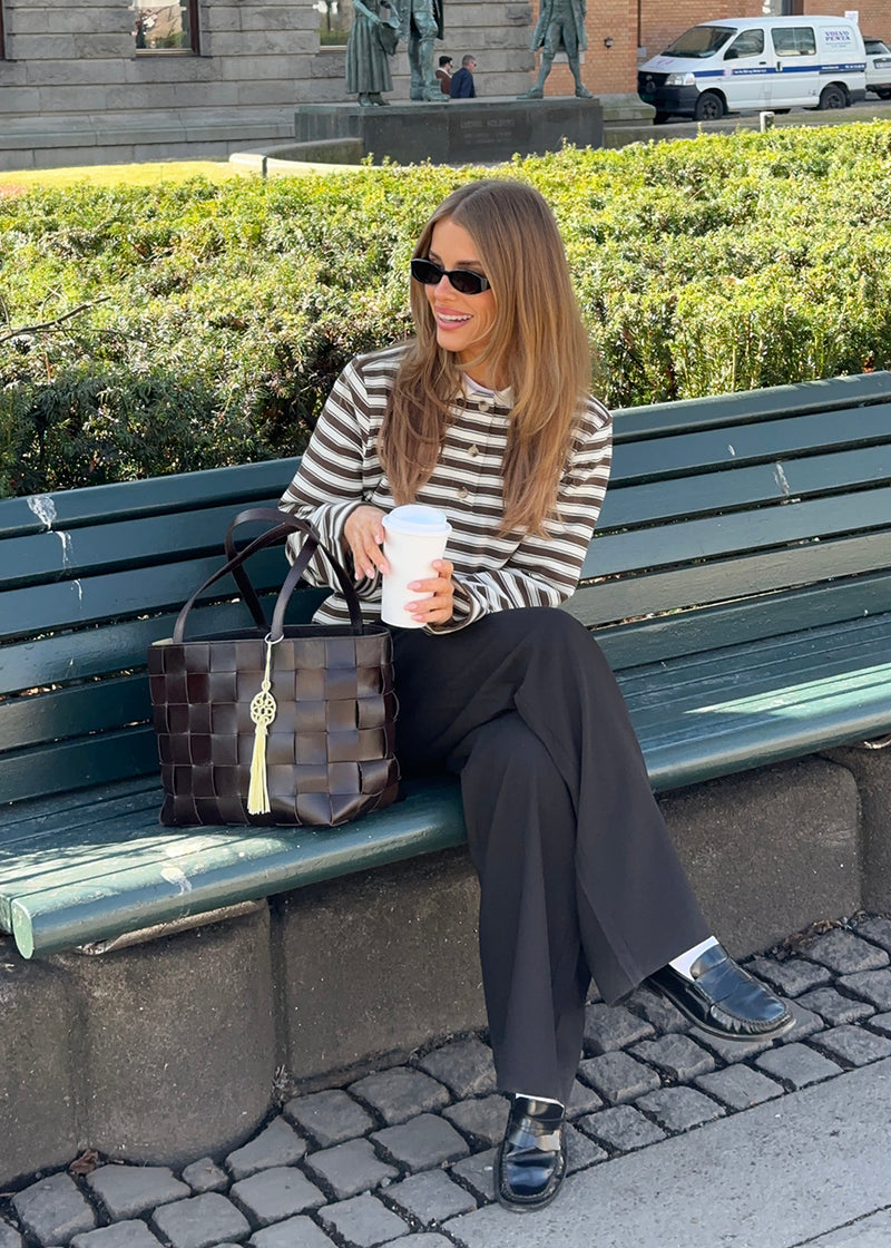 Typemd LS polo - Chocolate Chip Stripe