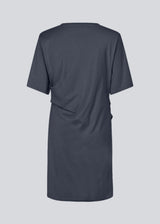 Jersey dress with short sleeves in blue. BrazilMD dress has a relaxed fit and gathers in the sides