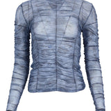 Modström Preloved Nicky print top - Marine Fleur