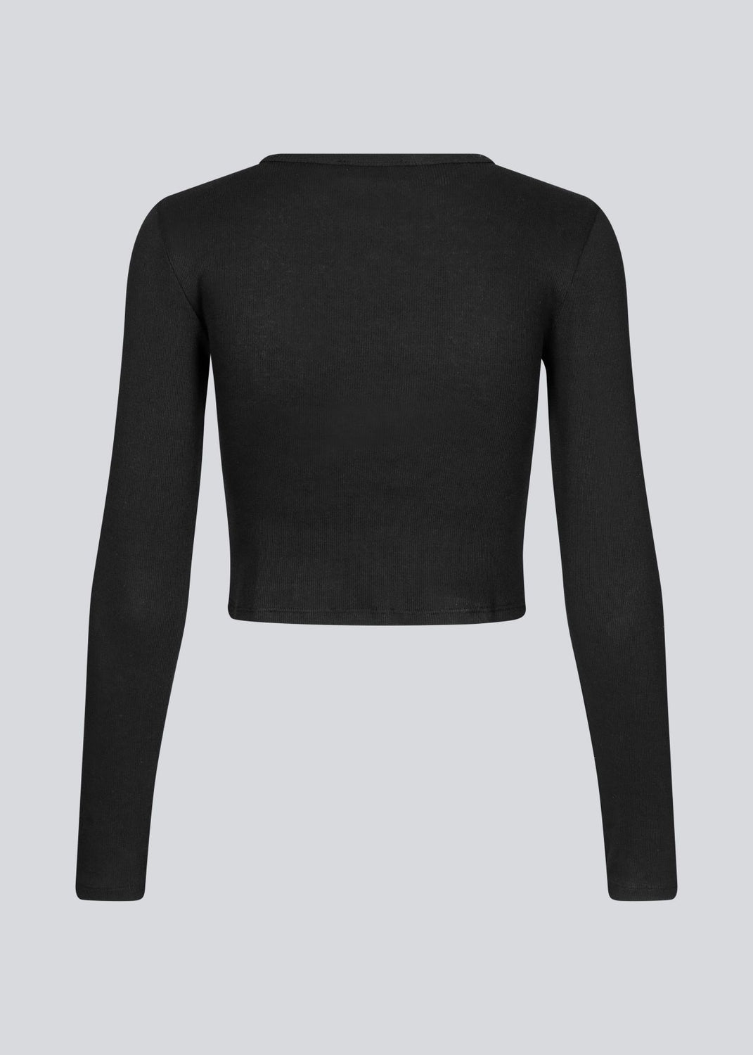 Soft basic crop top in black in soft cotton rib with stretch. IgorMD LS crop top has a tight, cropped fit with long sleeves.