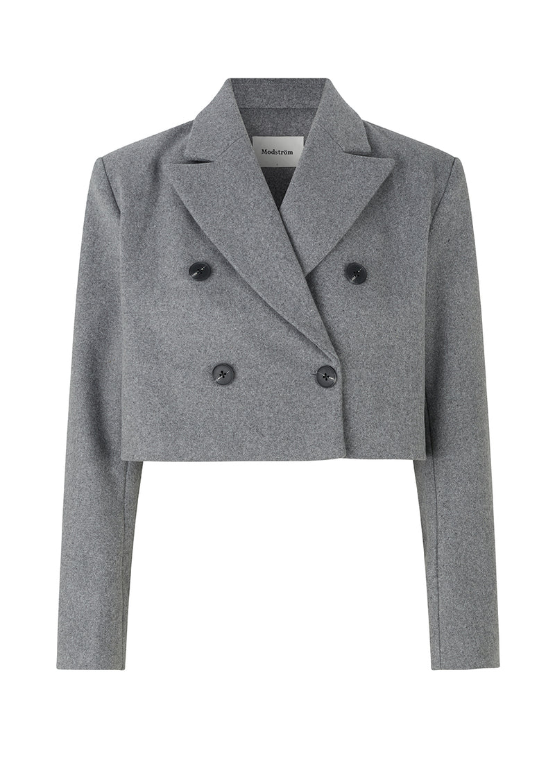 Short, double-breasted blazer in a wool quality. AidenMD blazer fits straight and has a collar and notch lapels with four buttons in front. Lined.