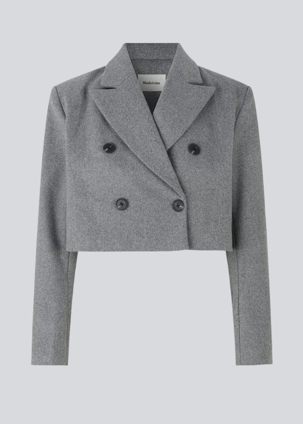 Short, double-breasted blazer in a wool quality. AidenMD blazer fits straight and has a collar and notch lapels with four buttons in front. Lined.
