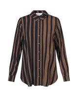 Elegant shirt in a more responsible quality with asymmetrical stripes. AliciaMD print shirt has long sleeves with cuff, a normal collar and button closure in front.