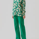 Casual shirt in woven EcoVero viscose quality with floral print. AllisonMD print shirt has a collar and button closure at front. Complete the look with the matching pants.