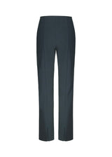 Pants in navy blue in a slim silhouette with hidden closure at one side. AnkerMD slit pants have decorative paspel back pockets, sewn-in creases, and slits at hems.  Match with: AnkerMD blazer.