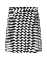 Short, A-shaped skirt with medium-height waist and a hidden zipper at back. BadiaMD skirt has a structure, woven quality with line. The skirt is a part of a suit. Shop the jacket here: BadiaMD jacket