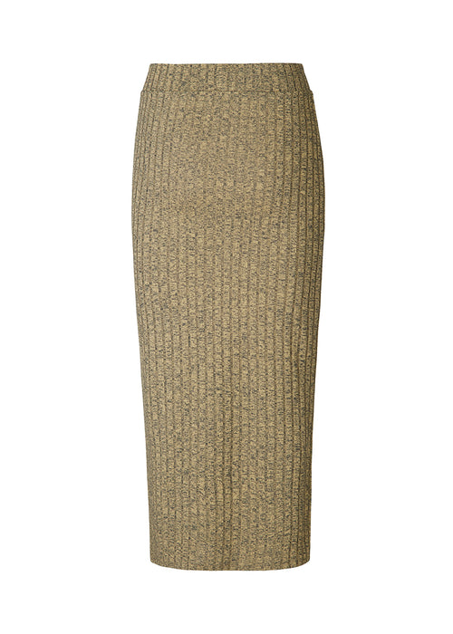 Fitted midi skirt in ribbed melange knitted quality of more responsible materials. BeckMD skirt is high-waisted with covered elastication and a slit in front. Match with top: BeckMD skirt.