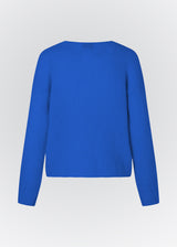 Easy knitted jumper in blue in a soft mohair quality. BertyMD v-neck has a v-neckline and long sleeves with dropped shoulders. The shirt is slightly see-through.