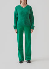 Easy knitted jumper in a soft mohair quality. BertyMD v-neck has a v-neckline and long sleeves with dropped shoulders. The shirt is slightly see-through.