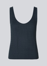Straight-fitting cardigan in fine cable knit. BimoMD top has a deep neckline in front and back with wide straps. Slim ribbed trimmings.
